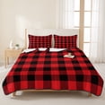 thumbnail image 3 of Twin XL Quilt Set 68''x98'', Red Black Buffalo Plaid Lightweight Summer Bedspread Coverlet Set with 2 Pillow Shams, Black Red Checkered Breathable All Season Quilt Bedding for Dorm/Guest Room, 3 of 9