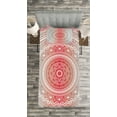 thumbnail image 3 of Ambesonne Ethnic Quilted Bedspread Set 2 Pcs, Ombre Mandala Boho Art, Twin Size, Grey Red, 3 of 3