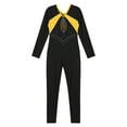 thumbnail image 4 of DPOIS Kids Girls Shiny Rhinestone Long Sleeve Full Body Unitard Jumpsuit Yellow 14, 4 of 7
