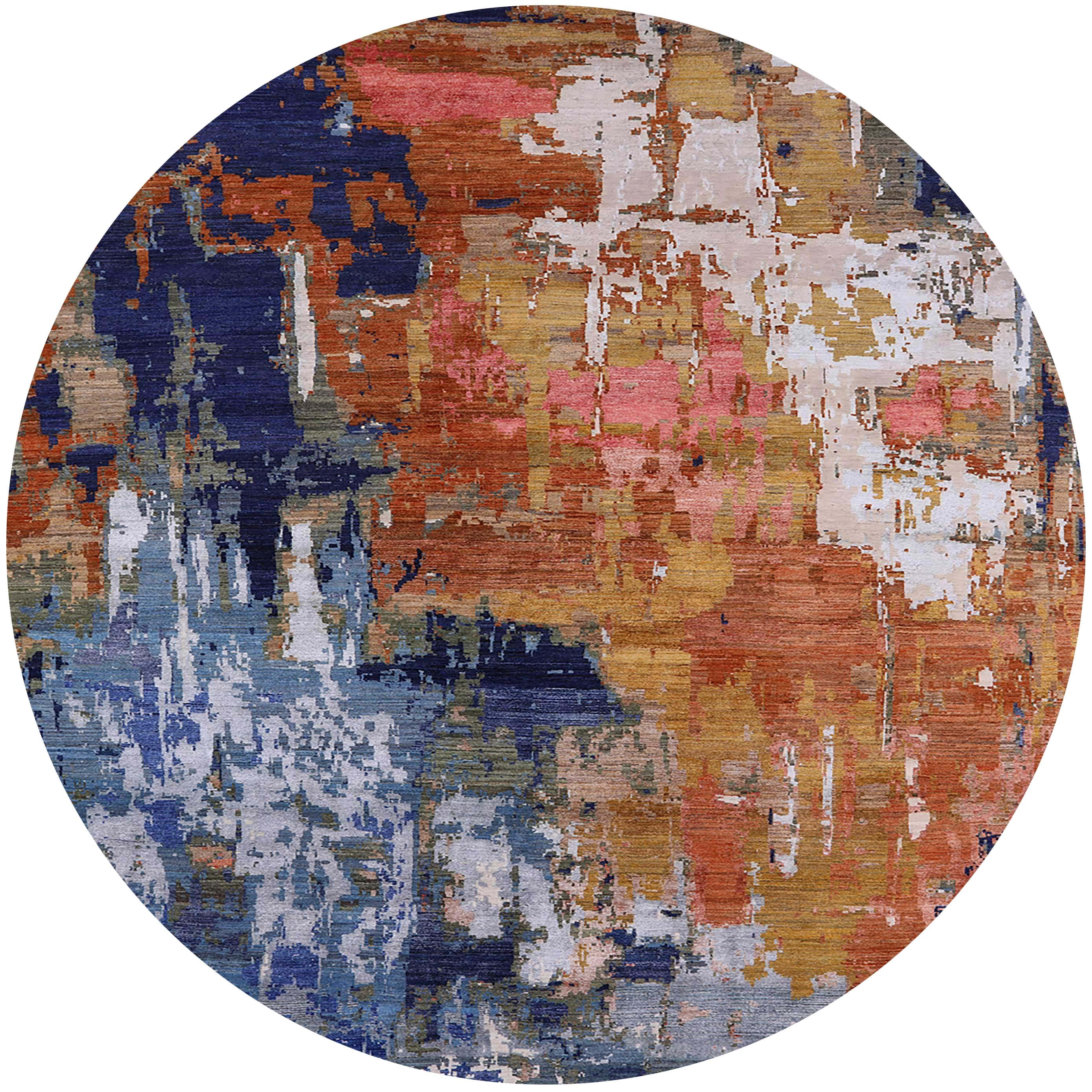 Round Maroon Rug Ahgly Company Indoor Round Mid-Century Modern Maroon Purple Oriental ...