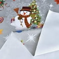 thumbnail image 2 of Plastic Christmas Tablecloth Square Silver Vinyl Christmas Table Cloth Xmas Table Cover with Snowman for Party (54'''' x 54'''', Snowman), 2 of 6