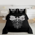 thumbnail image 2 of Feelyou Teens Western Goth Art Queen Comforter Set, Angel Wings Cross Print Bedding Sets, Cartoon Graffiti Reversible Bedding Comforter Set, Ultra Soft Bedroom Decor, 3-Piece, 2 of 8