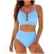 thumbnail image 2 of Conjunto de bikini tankini de color liso para mujer con parte superior y braguita de corte alto. Traje de baño de dos piezas para mujer. Trajes de baño tankini para mujer. Trajes de baño de 2 piezas p, 2 of 9