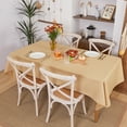 thumbnail image 6 of Deconovo Fall Square Tablecloth, Waterproof Solid Color Table Cover with Rolled Sides for Thanksgiving Dining Decor, 54"x54", Dark Beige, 6 of 8