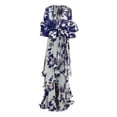 thumbnail image 1 of TSADFHJI Jupe Maxi Fendue Robe Décontractée pour Femmes Fil de Chiffon Robe Ample Grande Taille G Bleu, 1 of 4