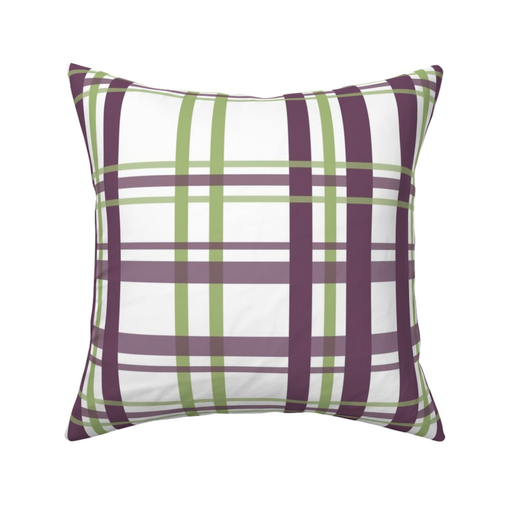 Yellow Gingham Watercolor Check Throw Pillow Cover w Optional Insert by Roostery 
