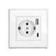 thumbnail image 3 of Tipo de pared USB Montado en la pared Tipo-C AC110-250V Tipo de alimentación con puertos de carga dual Socket 86x86mm Adaptador de teléfono de bricolaje para Home Hotel White USB Tipo-C Dido Hogar, 3 of 6