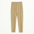 thumbnail image 3 of Men's Relaxed Fit Pants - Drawstring Waist for Casual Leisure & Everyday Wear Khaki M, 3 of 3