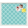 thumbnail image 2 of PinPix 20x17 Custom Cork Bulletin Board Diamond Modern Pattern Aqua White Poster Board Has a Fabric Style Canvas Finish, Framed in Diamond Modern Pattern Aqua White, by ArtToFrames (PinPix-1799), 2 of 5