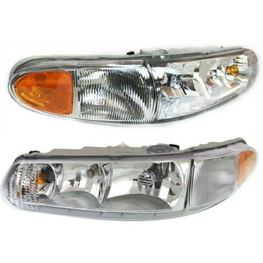 Halogen Headlight Set For Buick Century Buick Regal Left & Right w/ Bulbs Pair