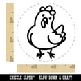 thumbnail image 2 of Cartoon Chicken Hen Tilting Head Self-Inking Rubber Stamp Ink Stamper - Fuchsia Ink - Small 3/4 Inch, 2 of 7