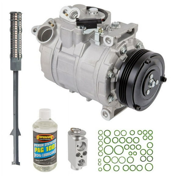 AC Compressor & A/C Kit For BMW 525i 530i 525xi 530xi 2004 2005 E60 - Includes Drier, Expansion Valve, PAG Oil & O-Rings - BuyAutoParts