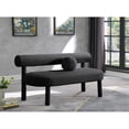 thumbnail image 3 of Meridian Furniture Parlor Black Boucle Fabric Bench, 3 of 16