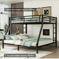 thumbnail image 5 of Bellemave Metal Bunk Beds Queen over King Bunk Bed for Adults, Teens, Kids Space-saving King Size Bunk Bed Frame with 2 Ladders and Full-Length Guardrails, No Box Spring Needed, Black, 5 of 11