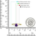 thumbnail image 7 of Three Stone Ring Kite Shape Amethyst Cubic Zirconia Yellow Tone 925 Sterling Silver, Size 7, 7 of 7