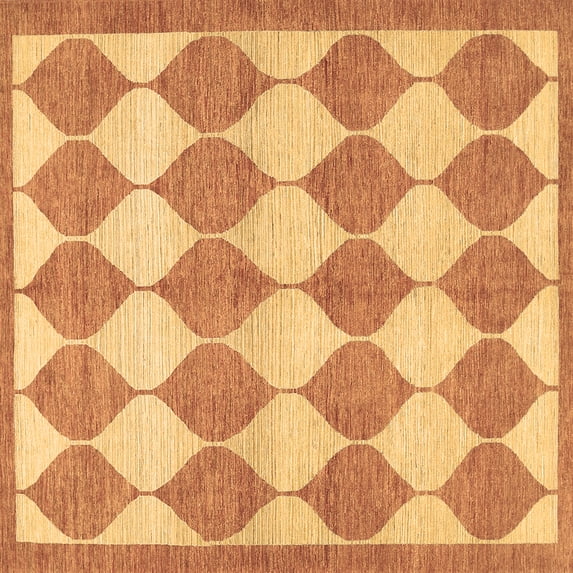 Ahgly Company Indoor Square Abstract Brown Contemporary Area Rugs, 4' Square