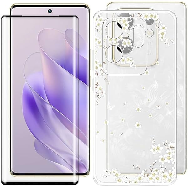 wonima11 Tempered Glass Film + Cover for Infinix Zero 30 4G (6.78"), 9H Hardness Screen Protector and Soft Silicone Case Bumper Shell Transparent Protective TPU Cases - WM91