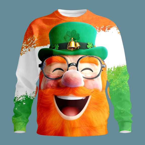 St Patrick's Day Irish Green Crewneck Sweatshirt For Graphic Casual Pullover Soft Long Sleeve Shirt