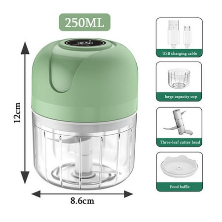 

PEACNNG Mini Electric Garlic Masher Machine 250ml Food Processor for Black Pepper Chili Vegetable Nuts Kitchen Tools