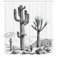 thumbnail image 3 of Ambesonne Desert Shower Curtain, Sketchy Mexican View, 69"Wx75"L, Charcoal Grey, 3 of 3