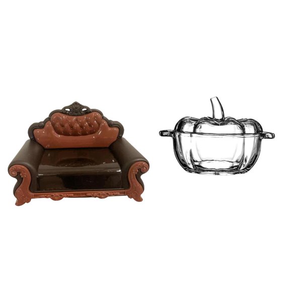 Sofá De Calabaza En Miniatura, Silla De Cristal, Plato Para Dulces, Modelo DIY, Accesorio Para Muebles, Tarro De Galletas Para Habitación, Cuenco Transparente Para Servir, Micropaisaje,