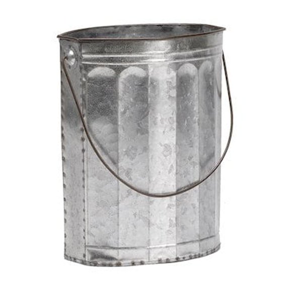 D & W Silks Medium Tin Bucket with Wire Handle