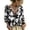 01#Black, variant on Womens Floral Boho Top Deep V Neck Self Tie Front Ruffled Trim 3/4 Bubble Sleeve Loose Flowy Peasant Blouse Casual Summer Beach Vacation Tops M