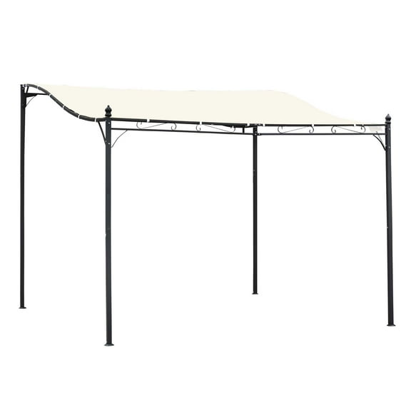 CoSoTower 10' X 10' Steel Outdoor Pergola Gazebo, Patio Canopy with Weather-Resistant Fabric and Drainage Holes for Backyard Pool Deck Garden, Cream White