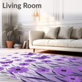 thumbnail image 2 of ODIKA 6'x9' Machine Washable Non-Slip Area Rug, Enchanted Meadow Featuring Fluttering Butterflies and Blossoms High Traffic Rug, Purple, 721194, 2 of 7