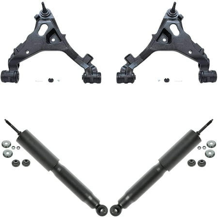 Detroit Axle - Front Shocks Absorber Assembly + Lower Control Arm With Ball Joint Suspension Kit Replacement For Ford Expedition F-150 [4WD ONLY] - 4pc Set Fits select: 1997-2003 FORD F150