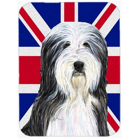Carolines Treasures  Bearded Collie With English Union Jack British Flag Mouse Pad