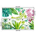 thumbnail image 4 of BR Calcomanías de pared de plantas verdes tropicales para dormitorio y sala de estar - Murales de pared de hojas rojas, 4 of 5