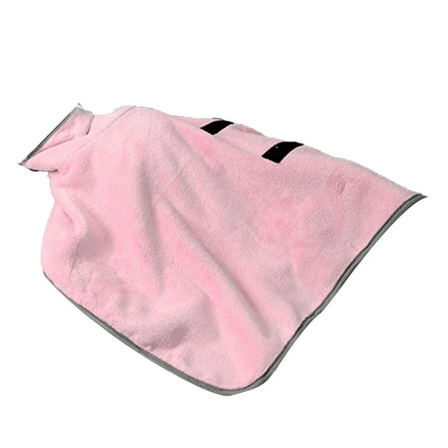 Toalla para Perro Albornoz Fuerte Absorción De Agua Gato Abrigo De Secado Rápido Multifuncional Bata para Mascotas Manta Rosa M