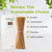 Bionex 8 Sugarcane Drink Straws – Biodegradable, Compostable, Unwrapped, Made in USA – 100 ct. Eco Friendly Alternative to Plastic Straw (Pack of 1, 100 Count per Pack)