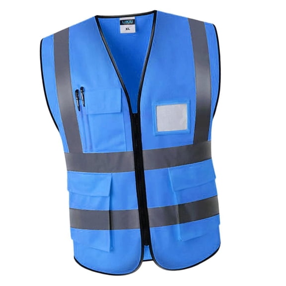 Yunhgft Premium Reflective Vest Safety Waterproof Sleeveless Waistcoat Blue XXL