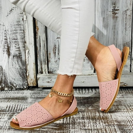

〖Yilirongyumm〗 Pink 37 Sandals Women Shoes Casual Fashion Sandals Flat Leisure Outdoor Women s Breathable Women s Sandals