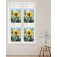 thumbnail image 2 of Window Privacy Film Watercolor Sunflower Stained Glass Window Film Decorative Sun Block Window Cover Summer Vintage Rustic Botanical Window Clings Static Adhesive Sticker for Bathroom 29.5"x118", 2 of 7