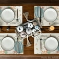 thumbnail image 6 of Smile Hello Pumpkin Floral Maple Leaves Fall Placemats 12 x 18 Set of 4 Blue, 6 of 6