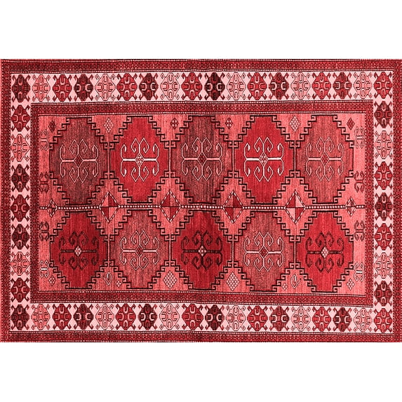 Ahgly Company Indoor Rectangle Oriental Red Industrial Area Rugs, 5' x 8'