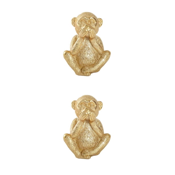 Bewildely No Evil Monkeys Figurines for Home Statues Sculptures Decor 2piezas No hables cosas malas