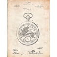 thumbnail image 2 of Borders, Cole 19x24 Gold Ornate Wood Framed with Double Matting Museum Art Print Titled - PP112-Vintage Parchment U.S. Watch Co. Pocket Watch Patent Poster, 2 of 4