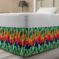 thumbnail image 1 of Grunge Bed Skirt, Colorful Graffiti Inspired Pattern Cool Crazy Funky Display Urban City Street Art, Elastic Bedskirt Dust Ruffle Wrap Around for Bedding Decor, 4 Sizes, Multicolor, by Ambesonne, 1 of 2