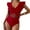 Wine Red, variant on FJUCHAI Womens One-Piece Swimsuits Swimwear V-Neck Ruffled Sports Bikini Swimsuit Beachwear Bathing Suits S-XL