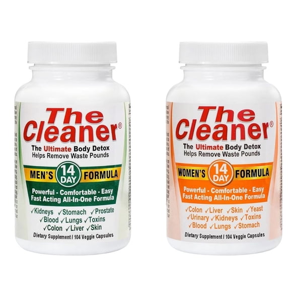 Cenutury Systems The Cleaner Detox, 14 Day Men's Formula, 14 Day Women's Formula 104 Capsules Duo