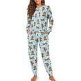 thumbnail image 3 of HELLHERO Dachshund Printed Pajamas for Women Dog Paw Printed Sleepwear Comfy Loungewear Crewneck Nightwear Long Sleeve Tops Jogger Pants Pajama Sets, 2XL, 3 of 5