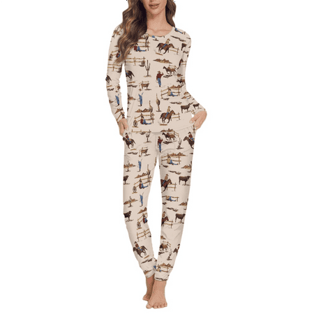 

Suhoaziia Pajamas for Women Set Plus Size 6XL PJ Set 2PCS Long Sleeve Top & Pants Indoor O-neck Horse Riding Man Lounge Wear Skin Friendly Home Life Indoor Daily Wear Shirt