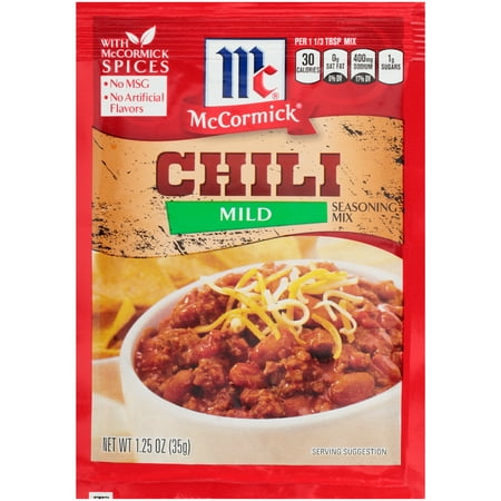 (4 Pack) McCormick Mild Chili Seasoning Mix, 1.25