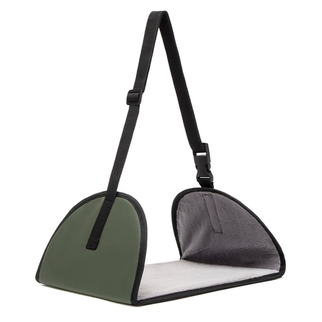 Hamaca para pies para viajes en avión, reposapiés de avión, correa ajustable, cómodo reposapiernas, colgador de pies para viajes largos, oficina y Verde