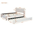 thumbnail image 6 of Bellemave Queen Size Upholstered Bed with Trundle, Wood Linen Fabric Platform Bed with Brick Pattern Headboard, No Box Spring Needed（Beige), 6 of 8