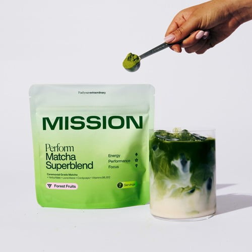 MISSION Perform Matcha Superblend Powder Tea 28g, British Import (Pack of 2)